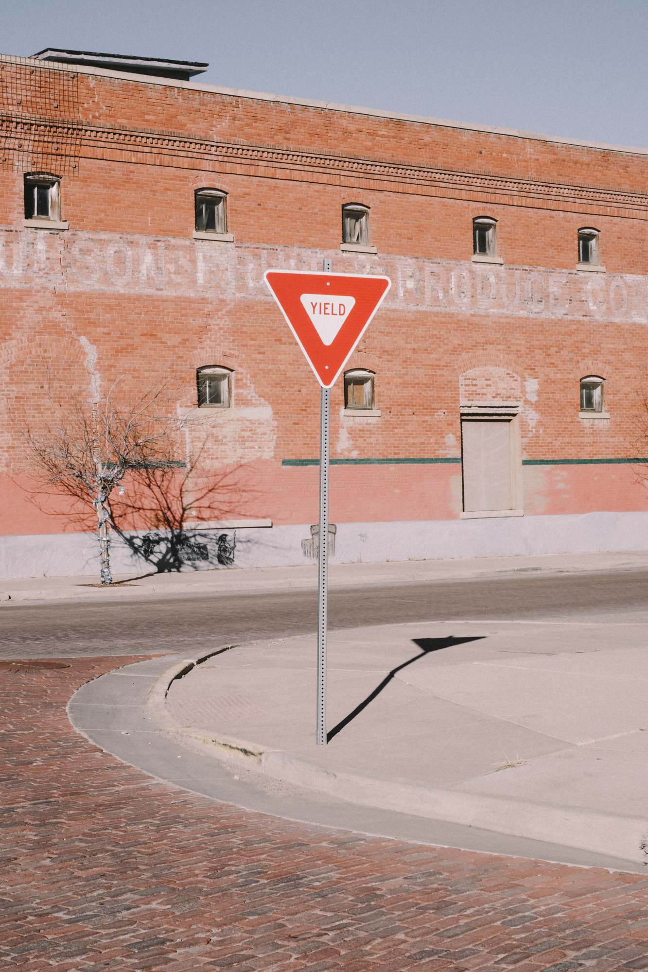 Yield Sign In Downtown Trinidad