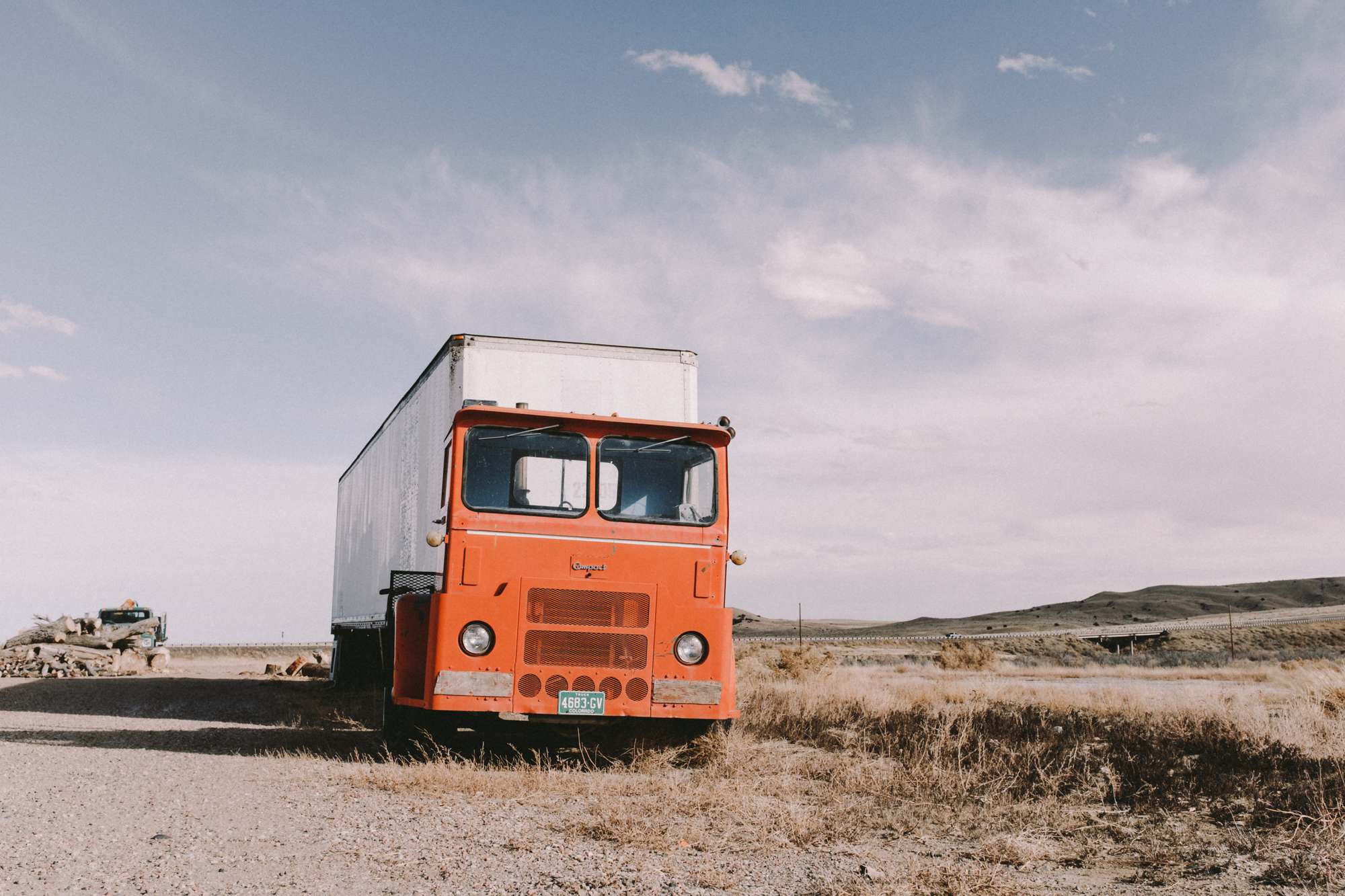 White Compact Truck and Trailer