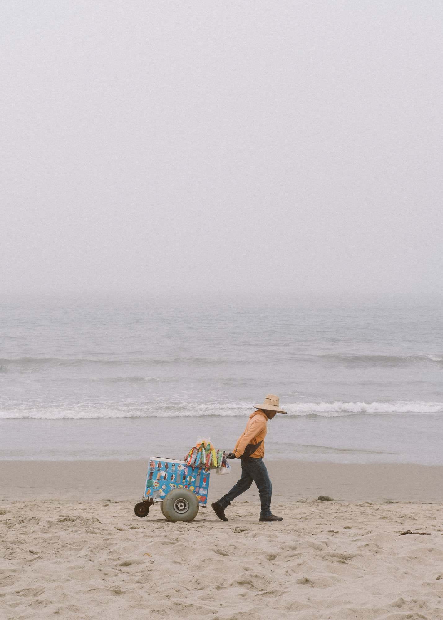 Beach Vendor Selling Ice Cream