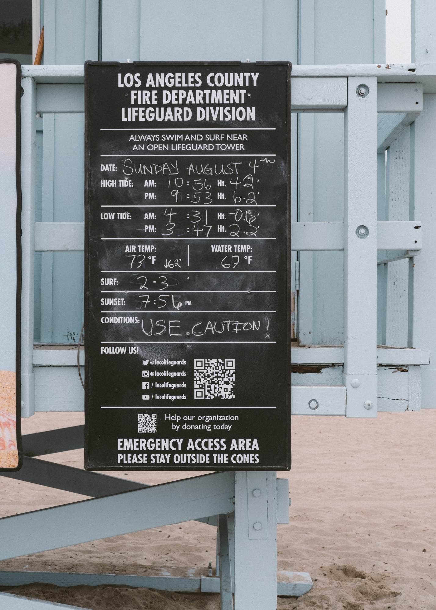 Lifeguard Stand Ocean Information Board