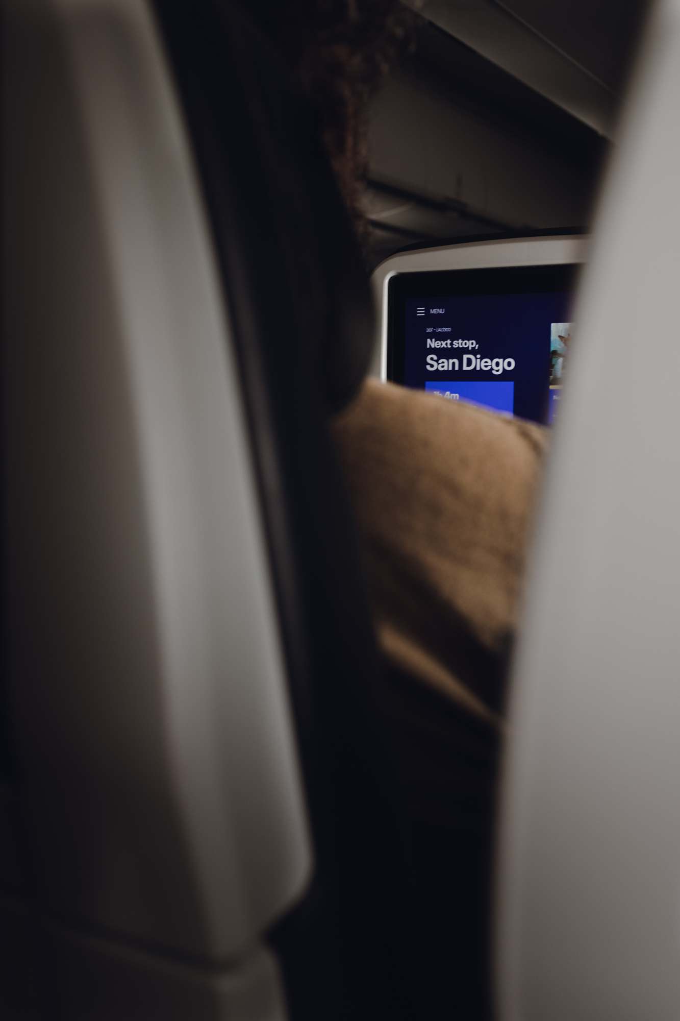 United Airlines IFE screen