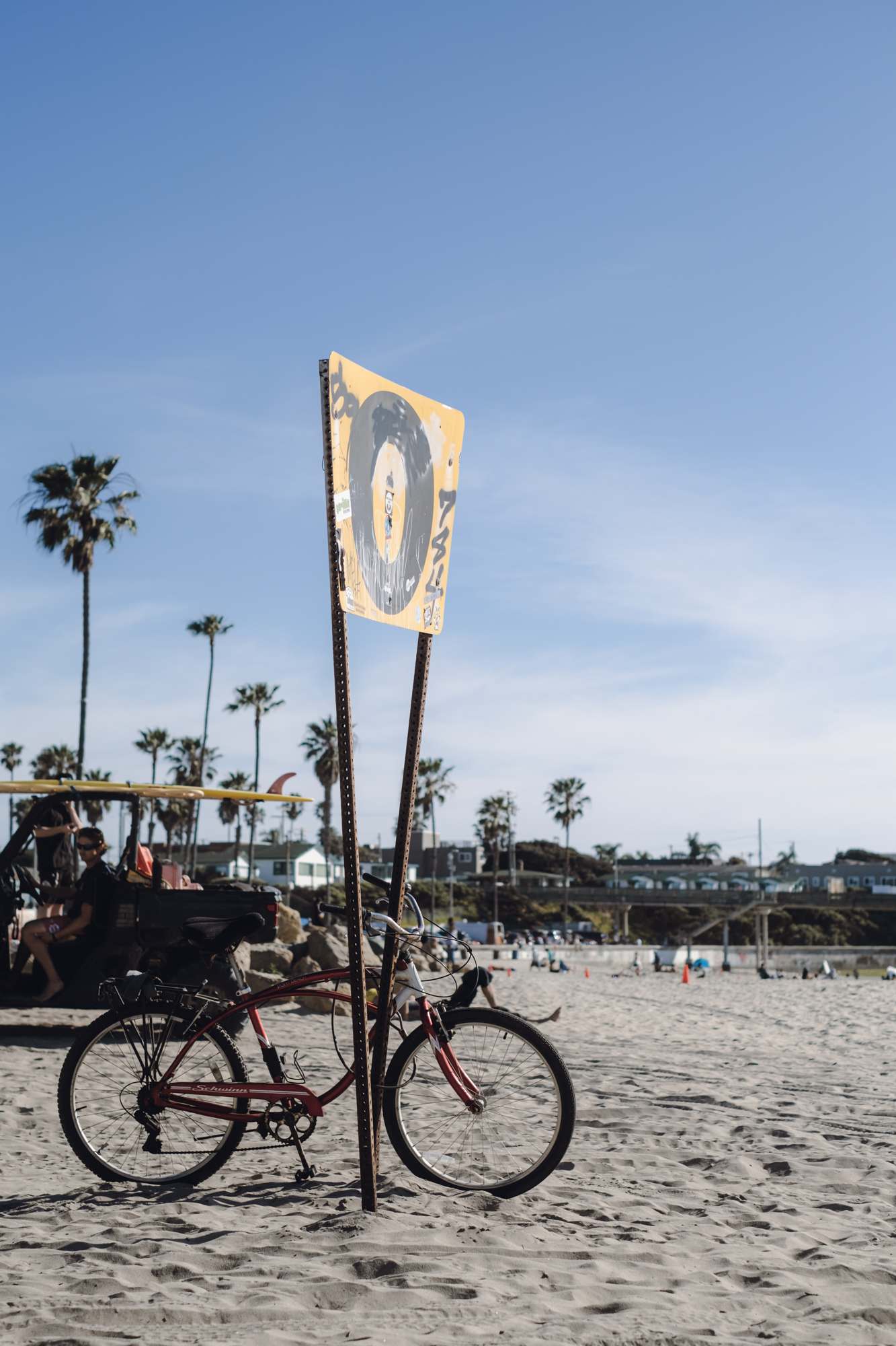 0 Sign With Bike Locked to It