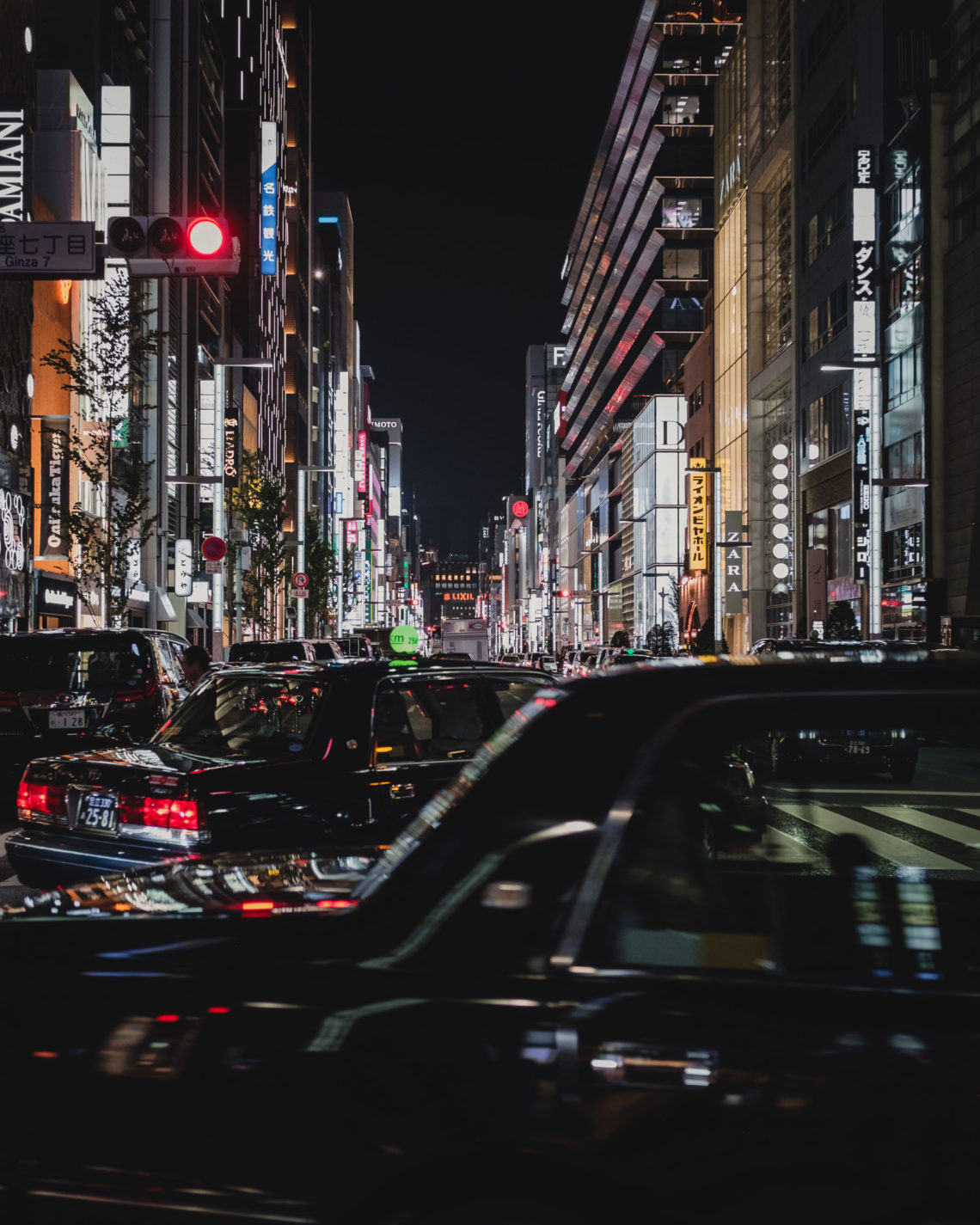 Cabs in Ginza - Tokyo, Japan - Fuji X100F