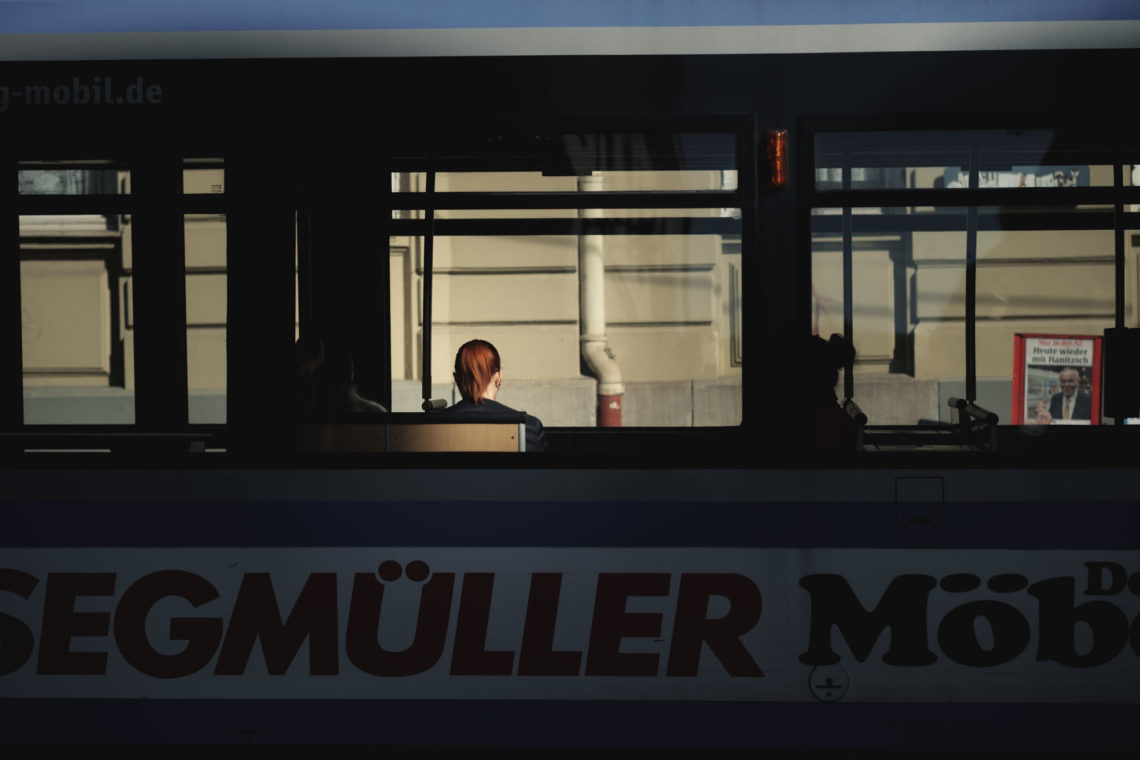 Redhead on the Train - Munich, Germany - Fuji X-T3